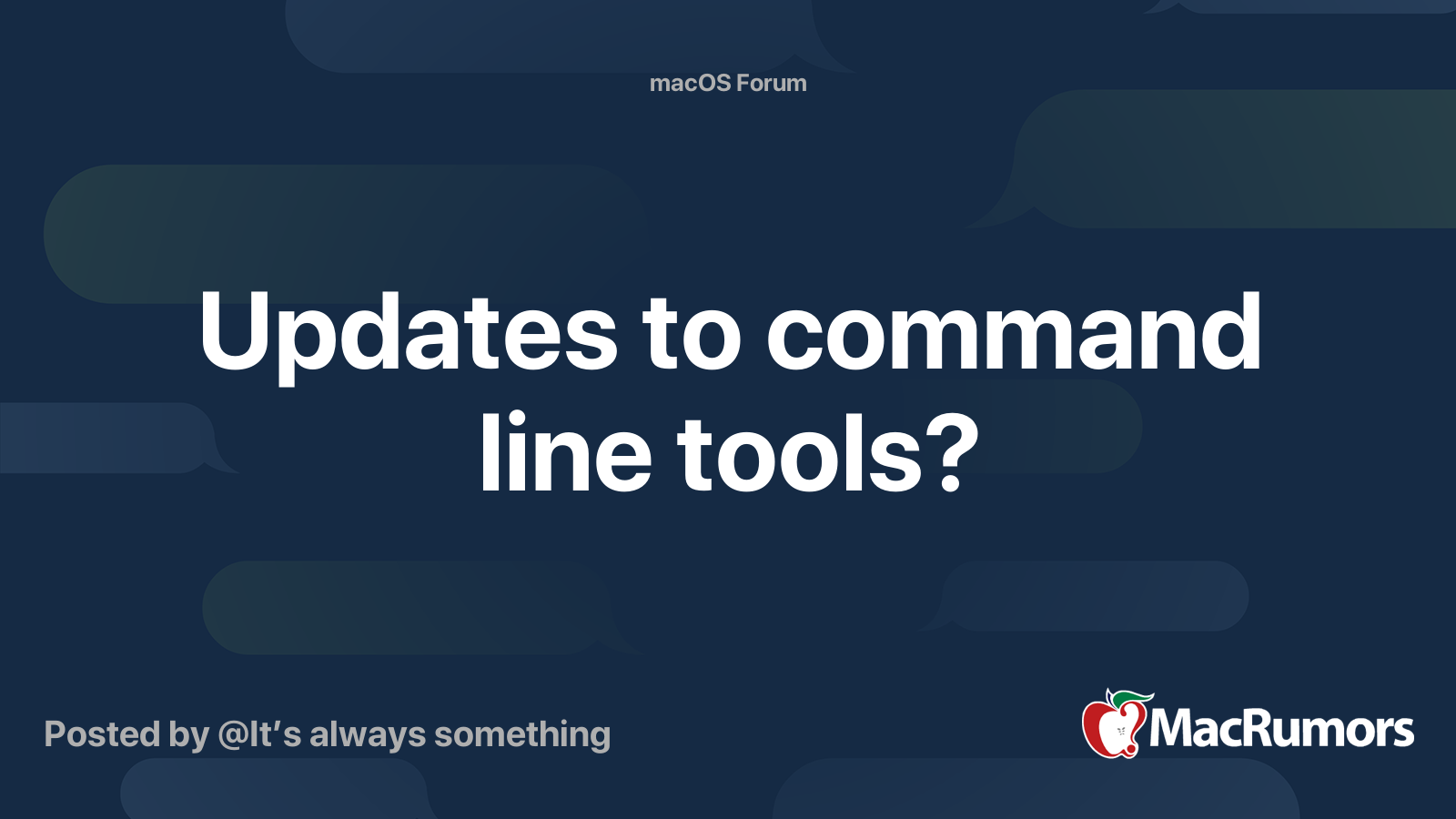 Updates to command line tools? | MacRumors Forums