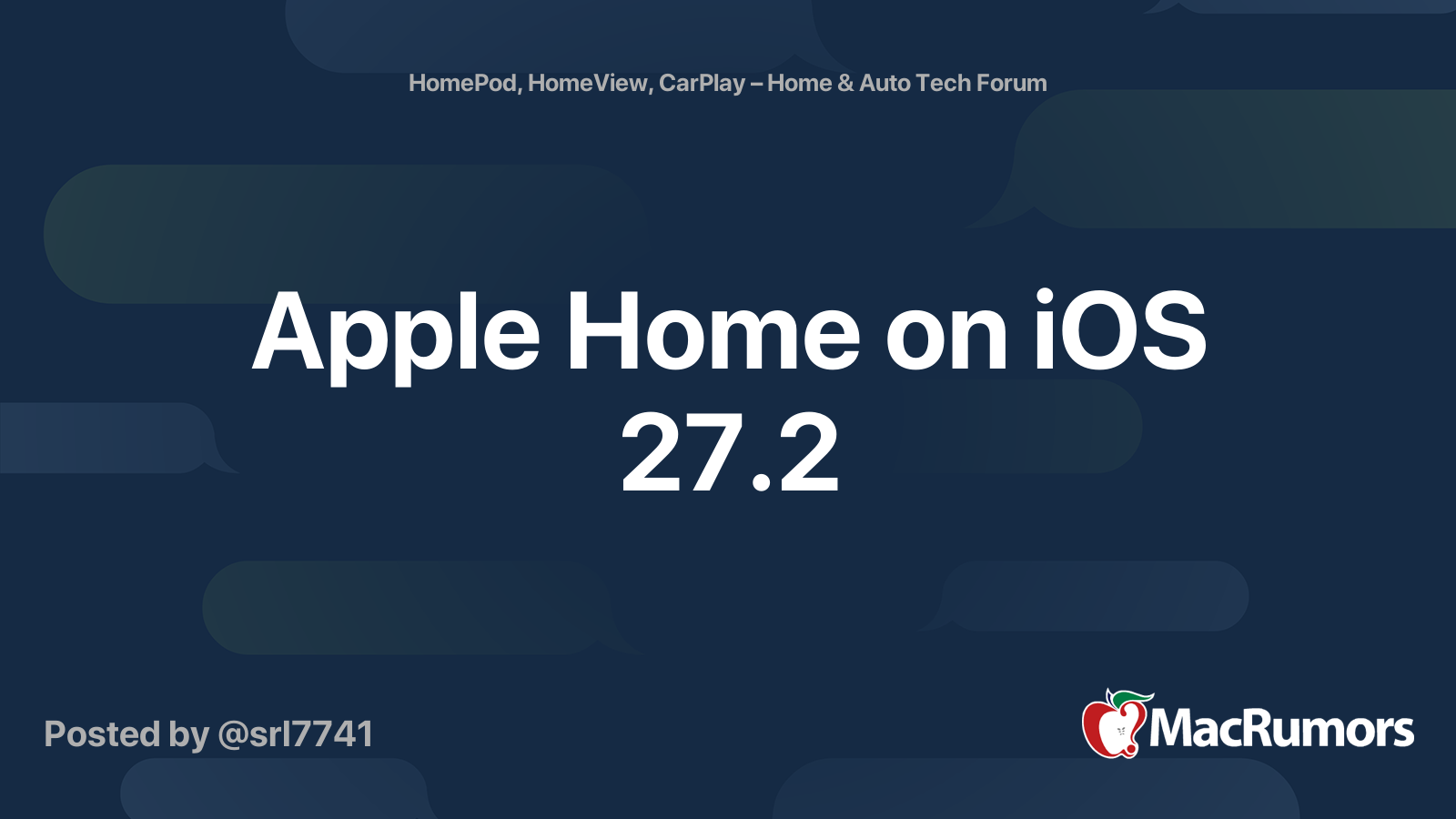 Apple Home on iOS 27.2 | MacRumors Forums