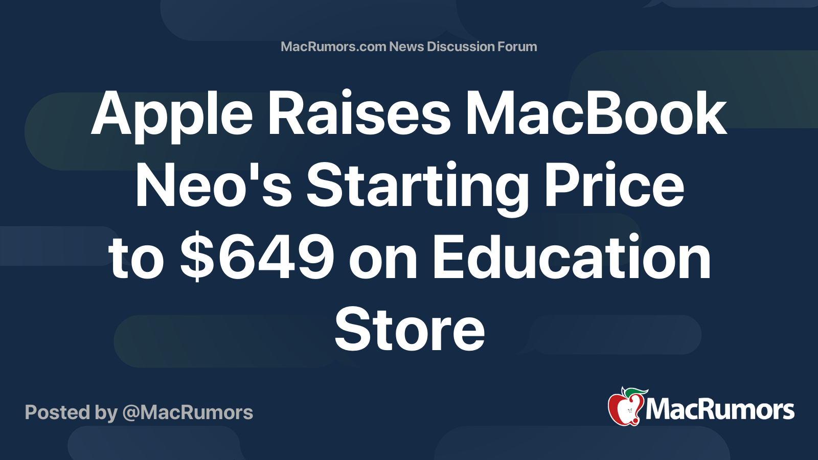 Apple Raises MacBook Neo's Starting Price to $649 on Education Store ...
