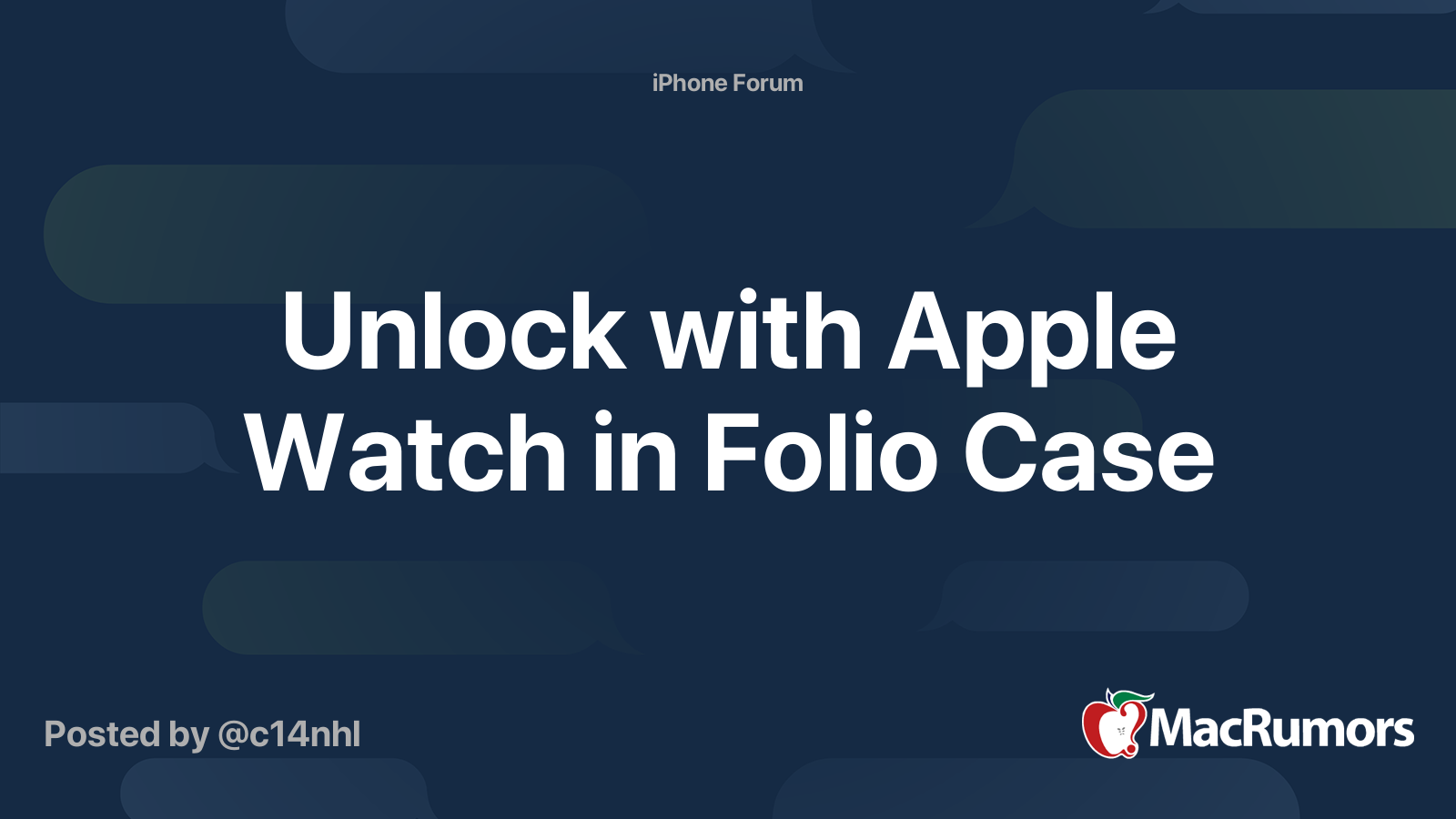 Unlock with Apple Watch in Folio Case | MacRumors Forums