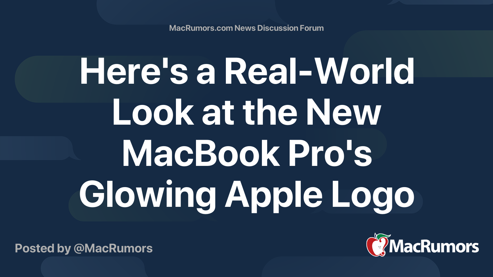 Here's a Real-World Look at the New MacBook Pro's Glowing Apple Logo ...