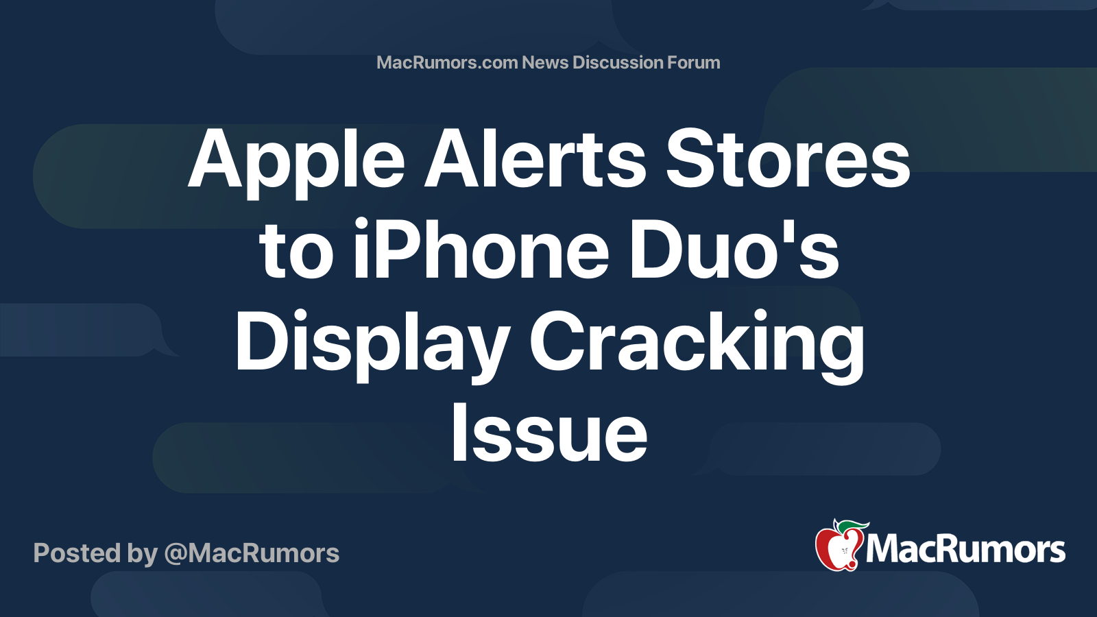 Apple Alerts Stores to iPhone Duo's Display Cracking Issue