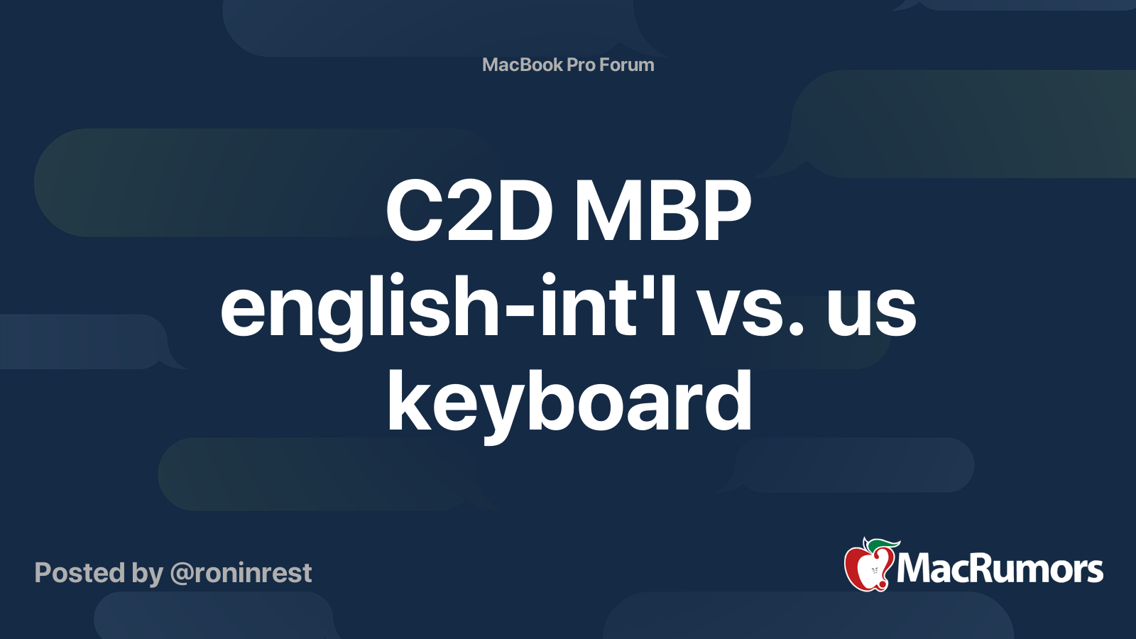 C2D MBP english-int'l vs. us keyboard | MacRumors Forums
