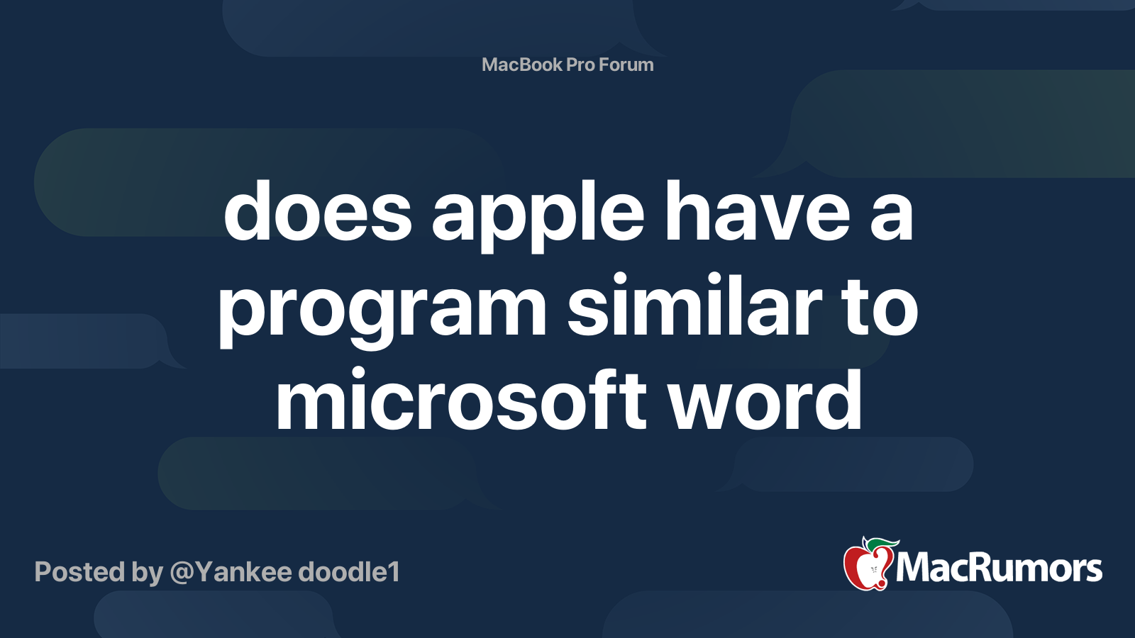 does apple have a program similar to microsoft word  MacRumors Forums
