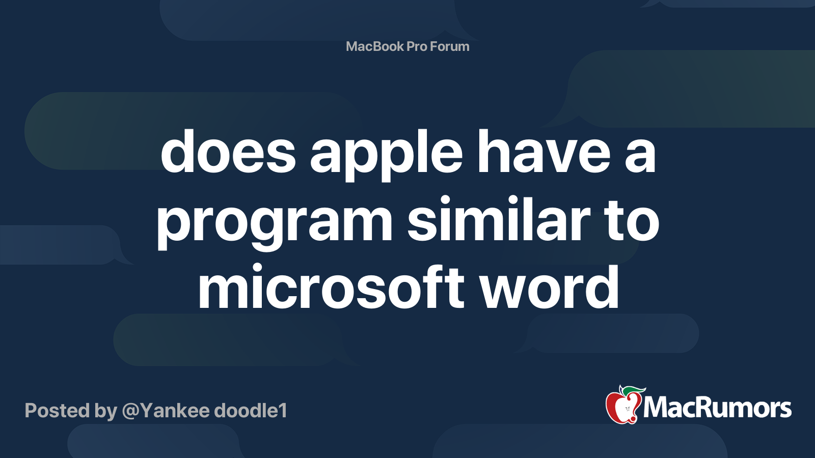 does apple have a program similar to microsoft word | MacRumors Forums