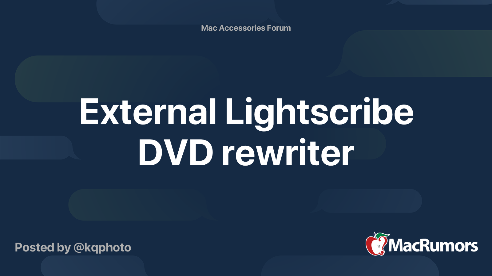 External Lightscribe Dvd Rewriter Macrumors Forums