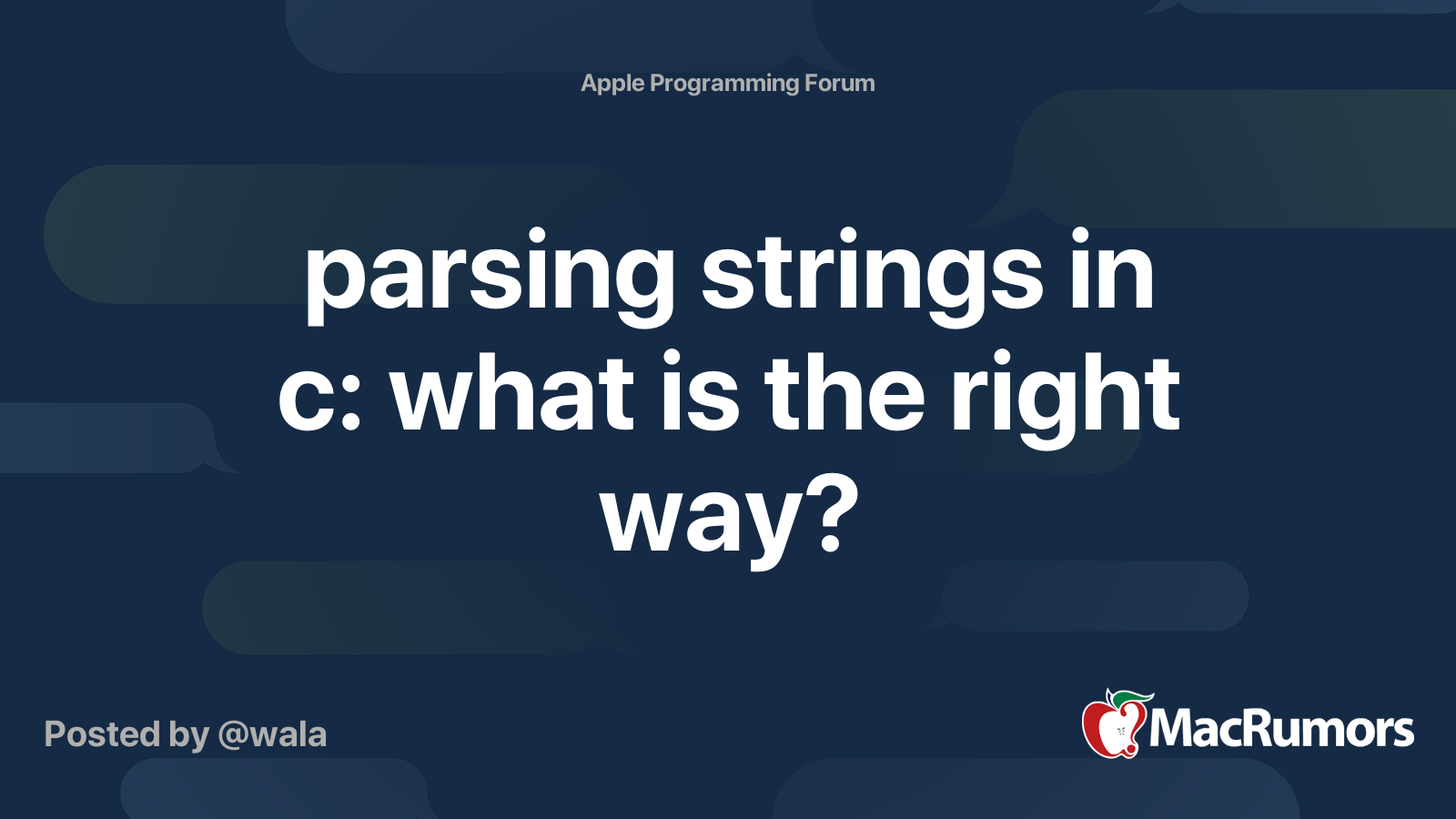 parsing strings in c what is the right way? MacRumors Forums