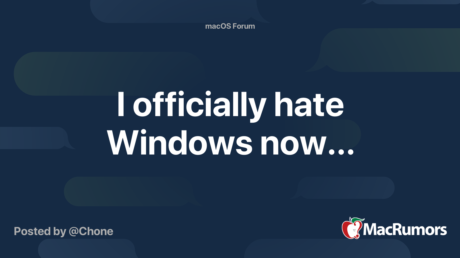 tilfældig dal gele I officially hate Windows now... | MacRumors Forums