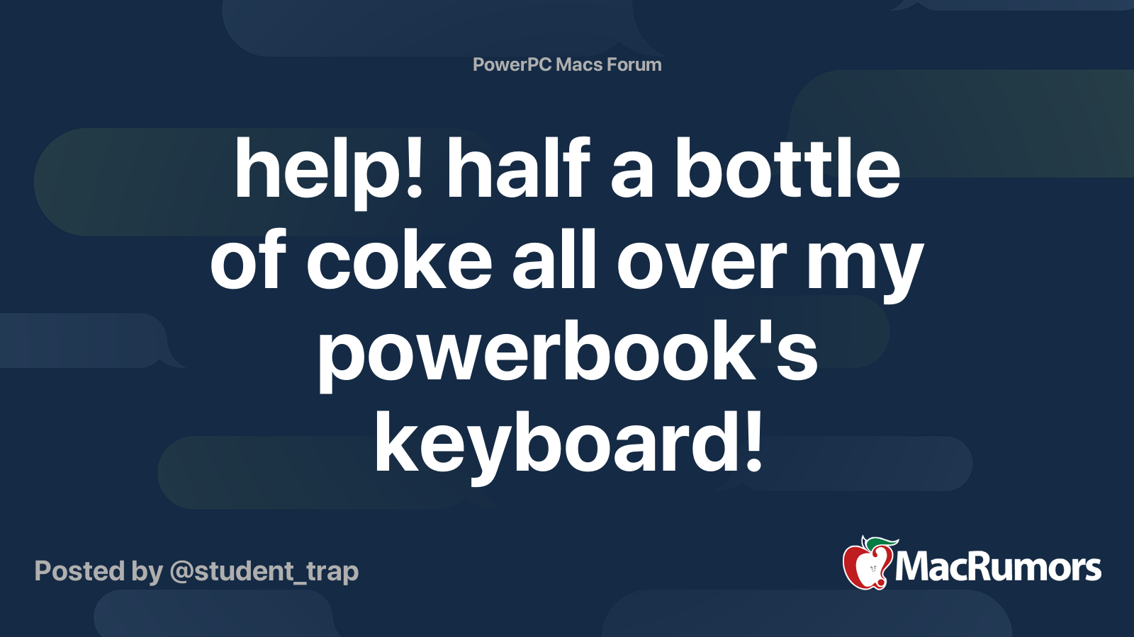 help! half a bottle of coke all over my powerbook's keyboard