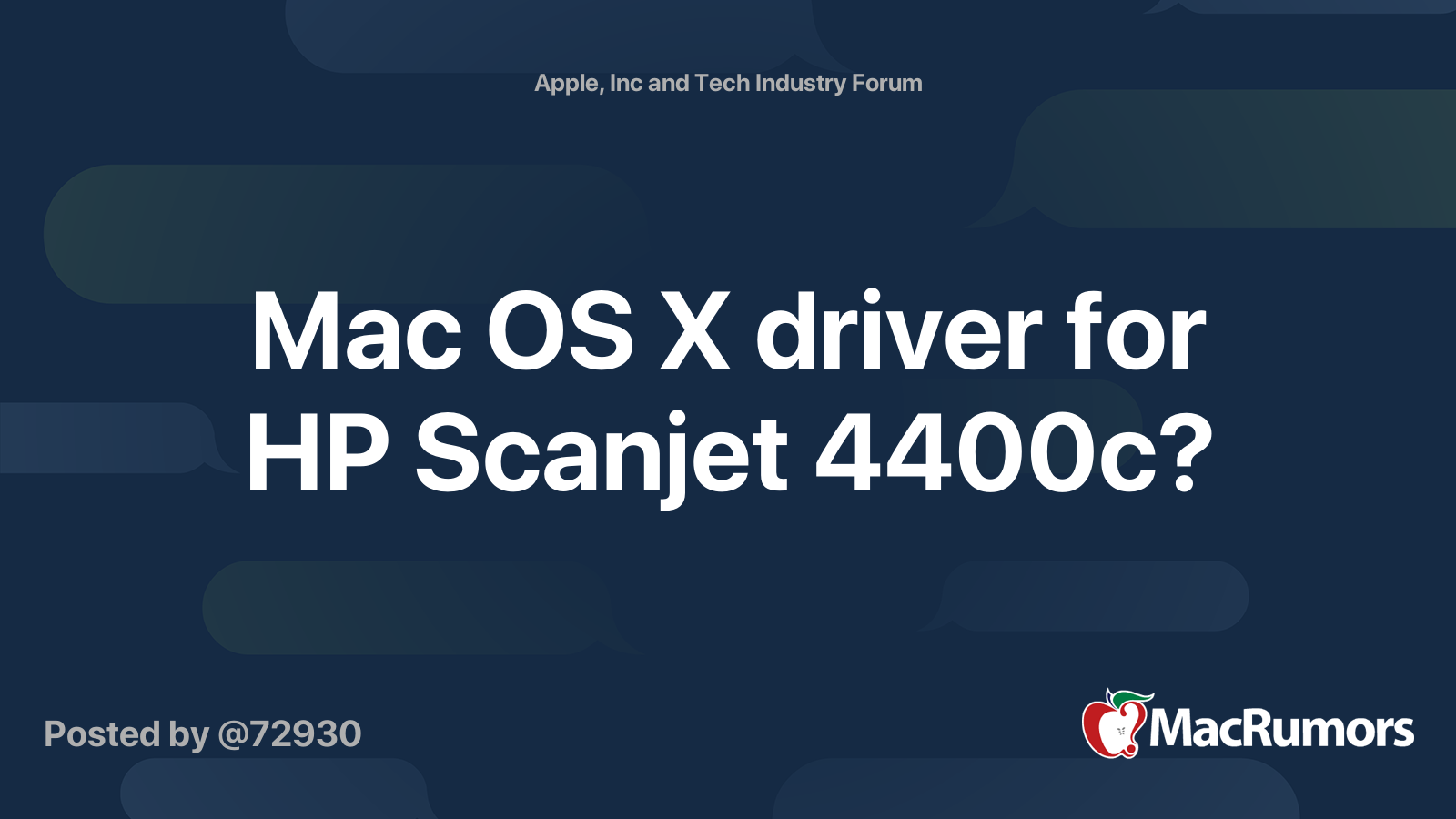 Mac OS X Driver For HP Scanjet 4400c? | MacRumors Forums