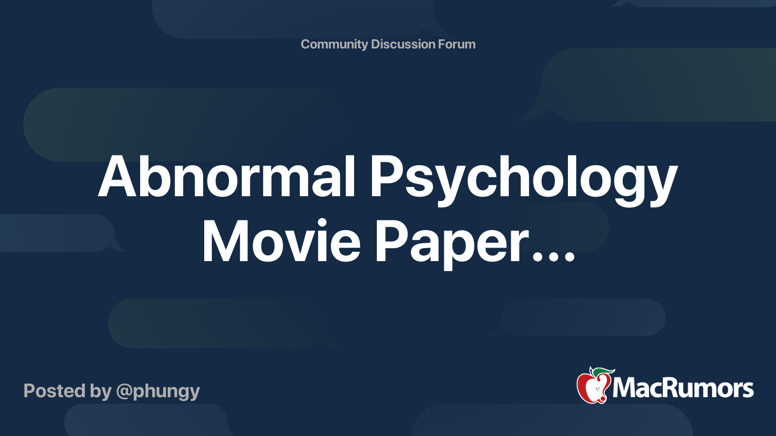 abnormal psychology movie assignment