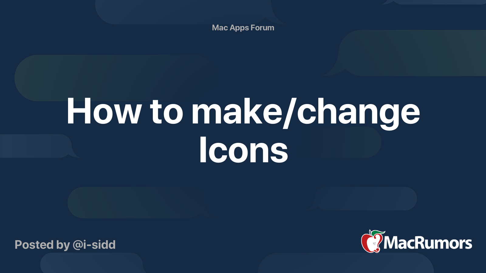 How to make/change Icons | MacRumors Forums