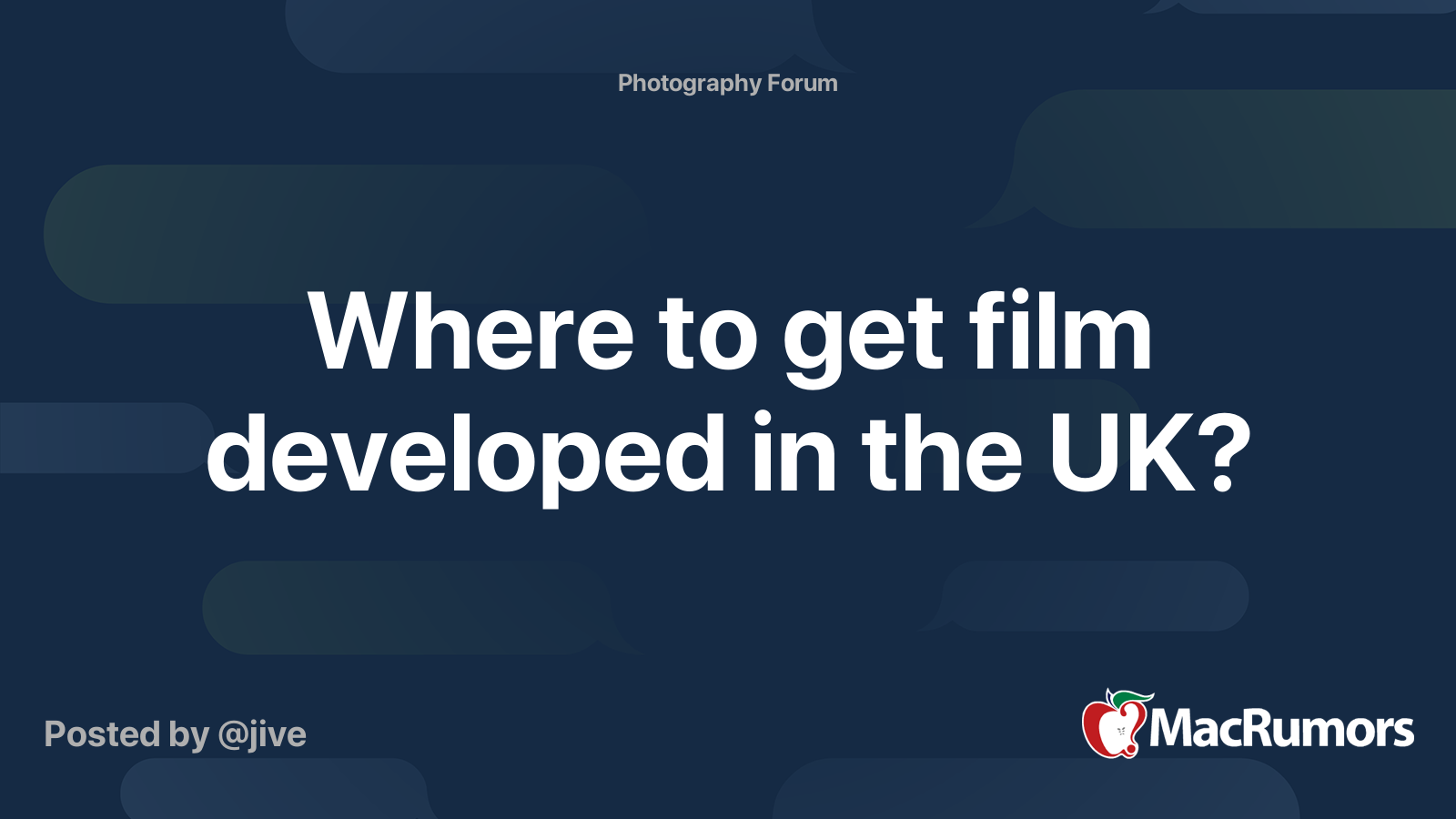 Where to get film developed in the UK? MacRumors Forums