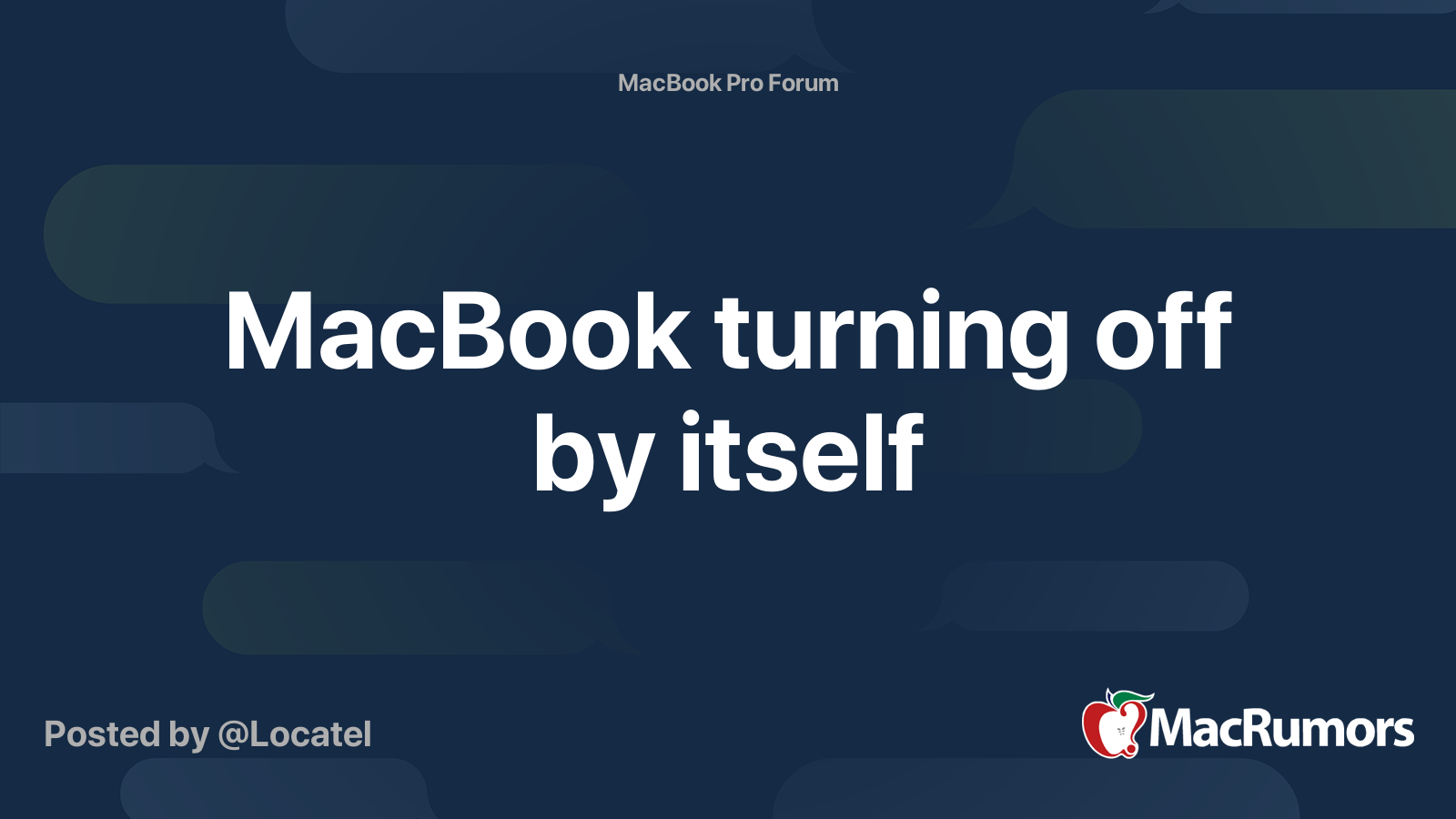 MacBook turning off by itself MacRumors Forums
