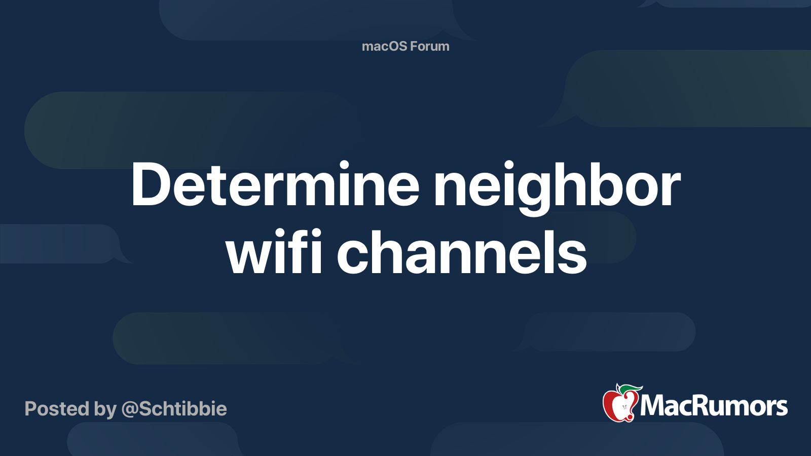 Determine neighbor wifi channels MacRumors Forums