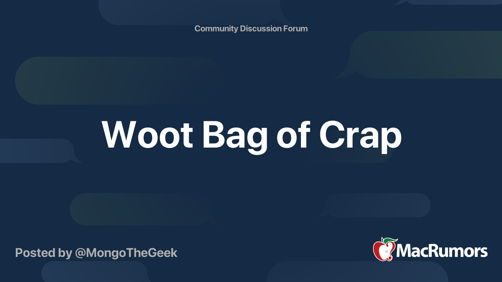 Woot Bag of Crap MacRumors Forums