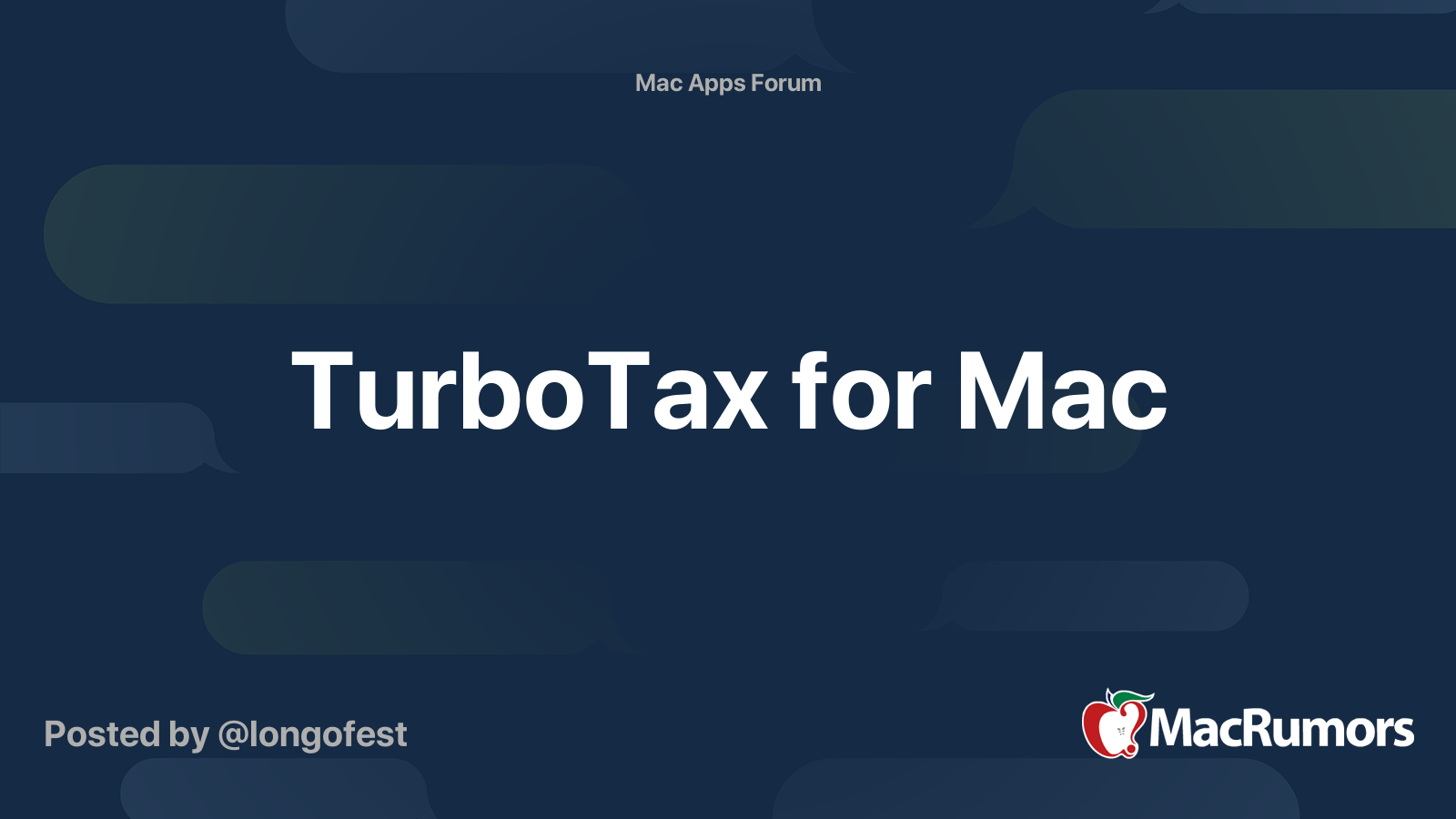 TurboTax for Mac MacRumors Forums