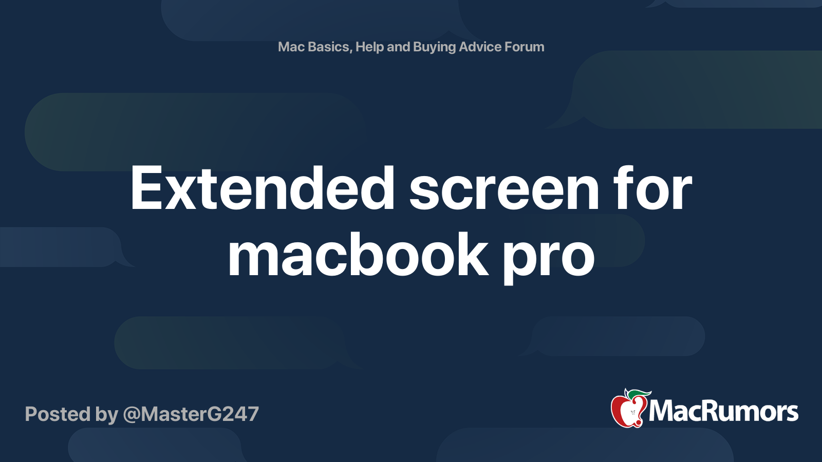 Extended screen for macbook pro MacRumors Forums