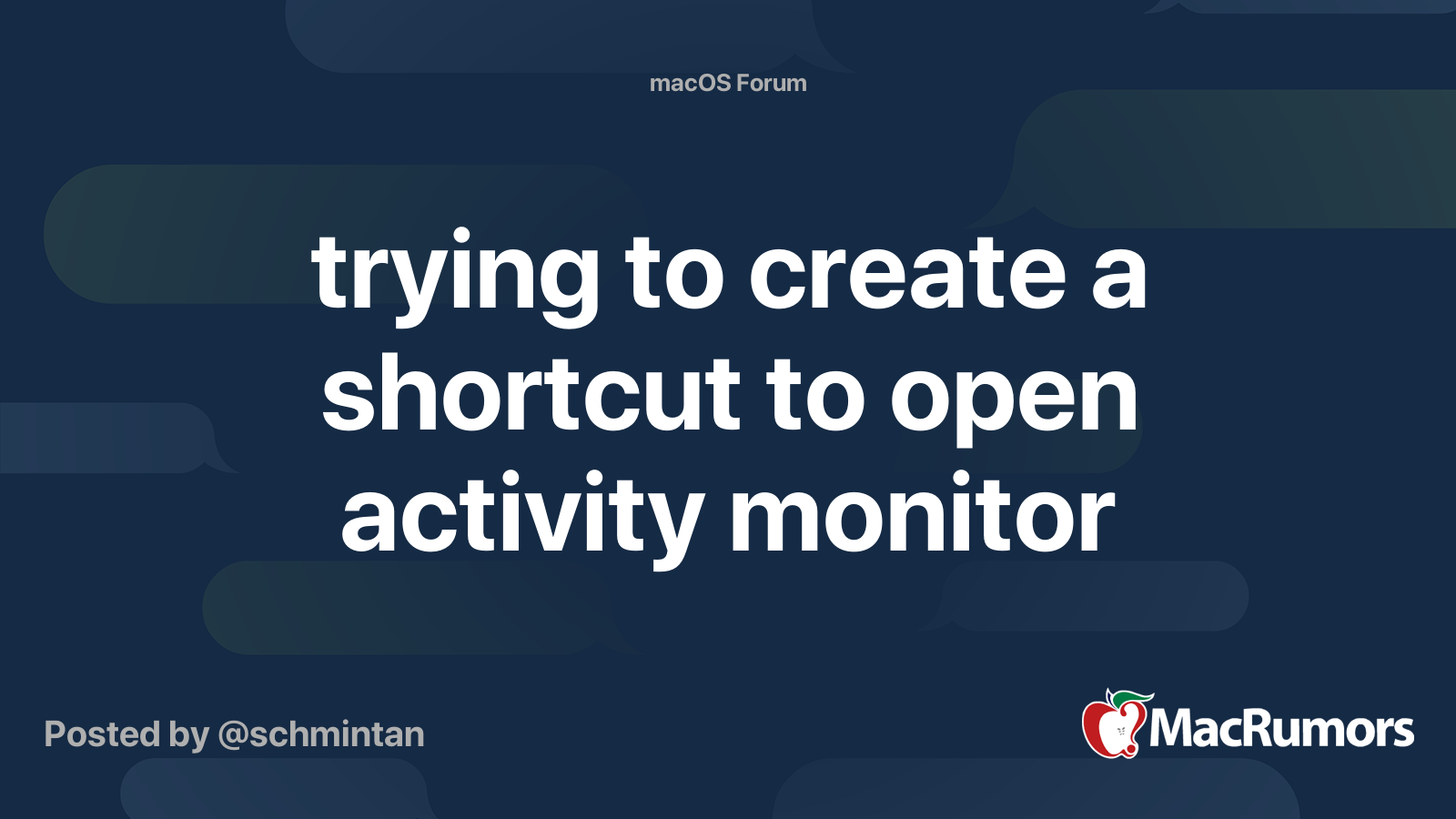 Trying To Create A Shortcut To Open Activity Monitor MacRumors Forums