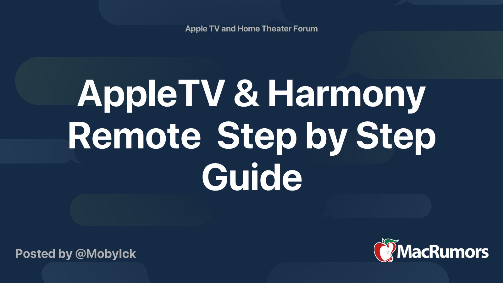 AppleTV & Harmony Remote Step by Step Guide | MacRumors Forums