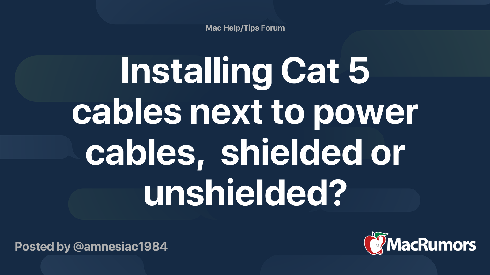 Installing Cat 5 cables next to power cables, shielded or unshielded