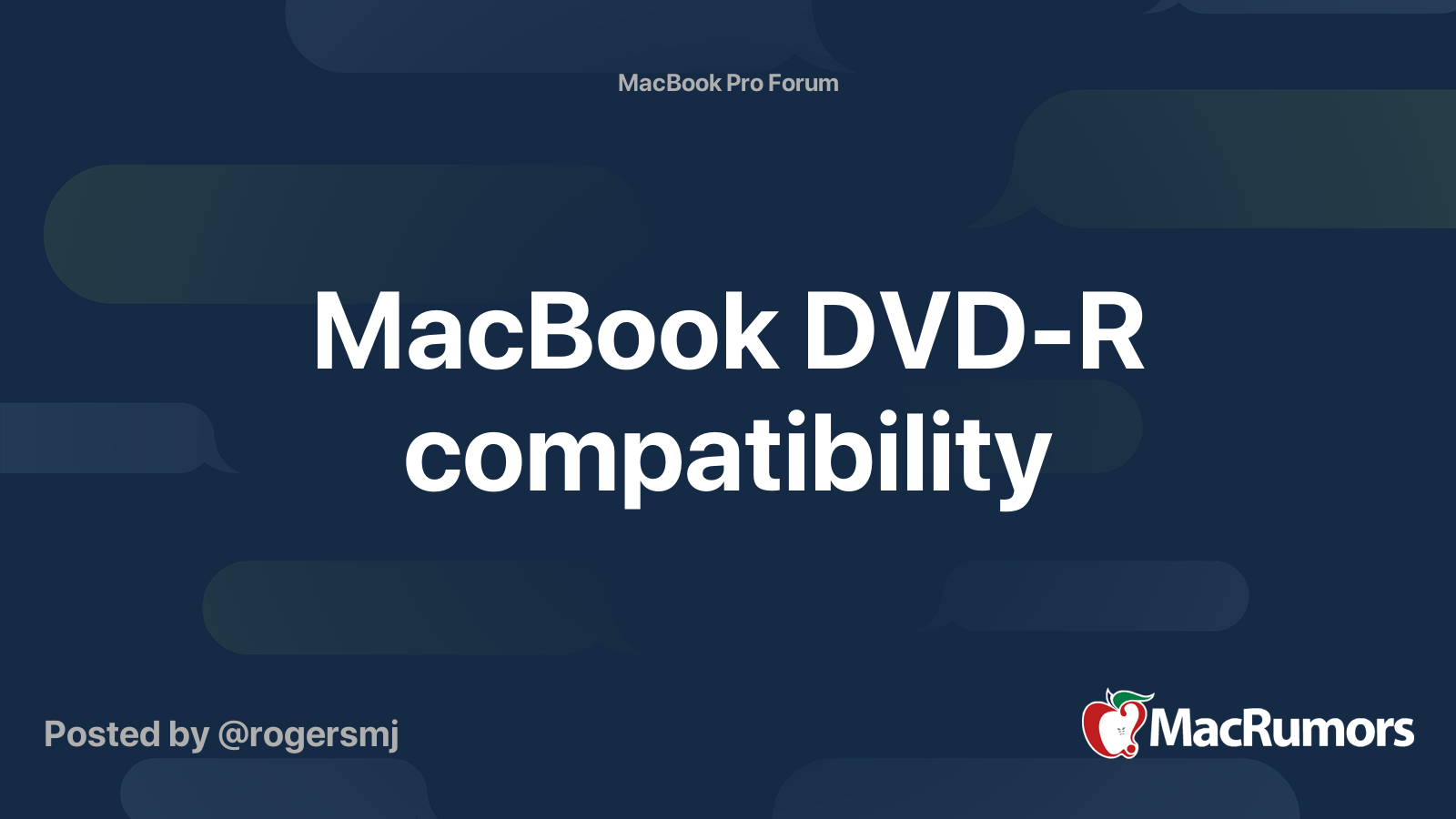 MacBook DVDR compatibility MacRumors Forums
