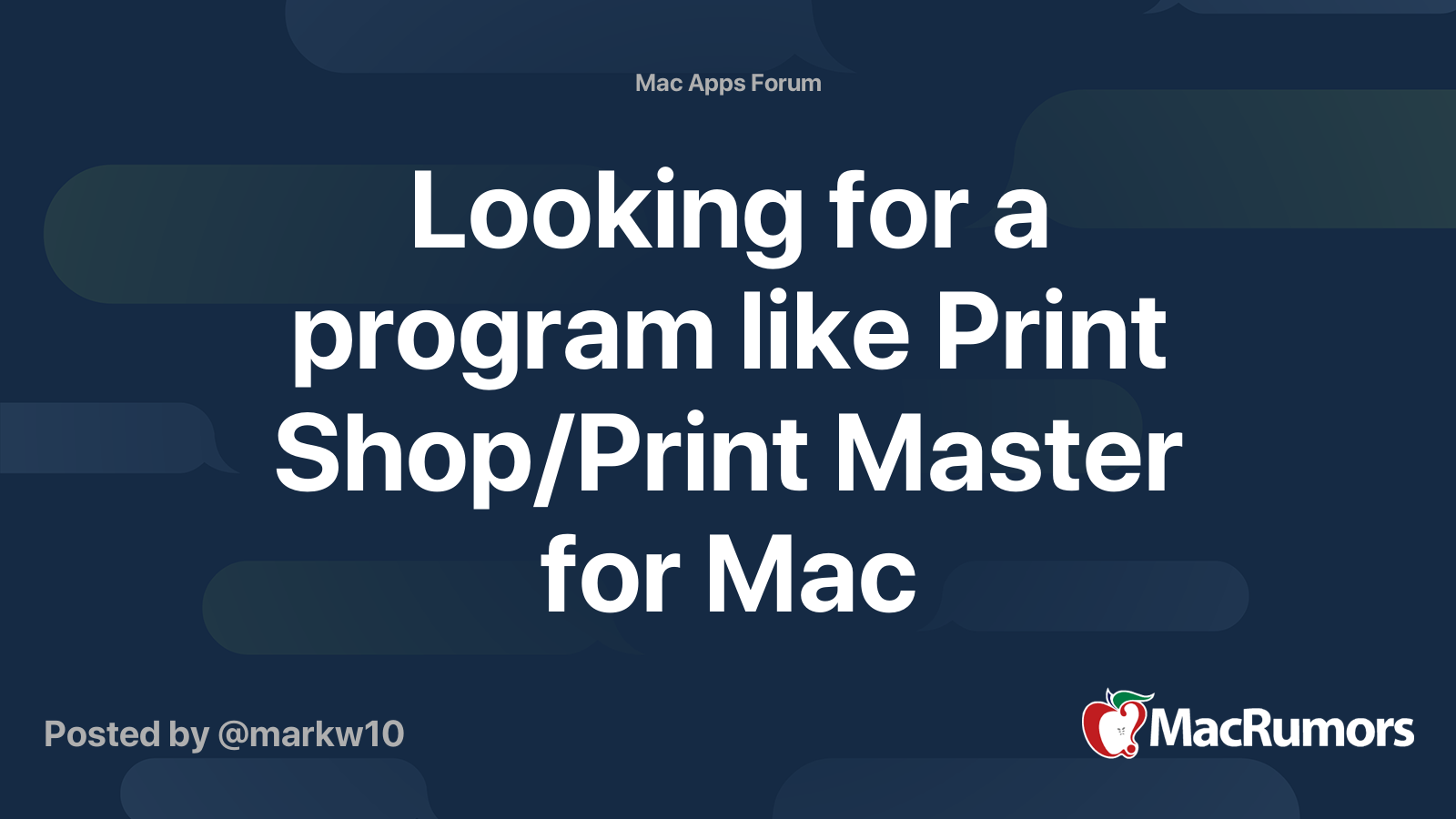 udskille udsagnsord mørkere Looking for a program like Print Shop/Print Master for Mac | MacRumors  Forums