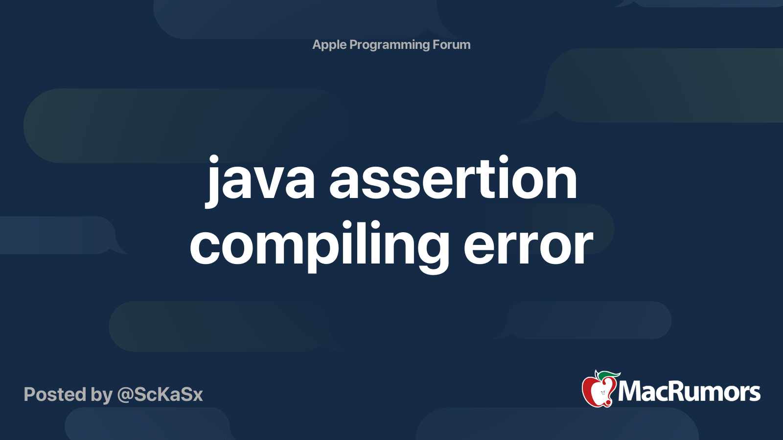 java assertion compiling error MacRumors Forums