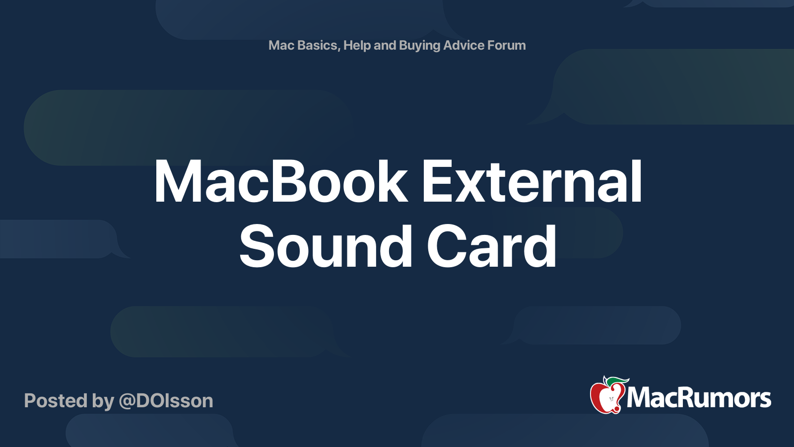 MacBook External Sound Card MacRumors Forums