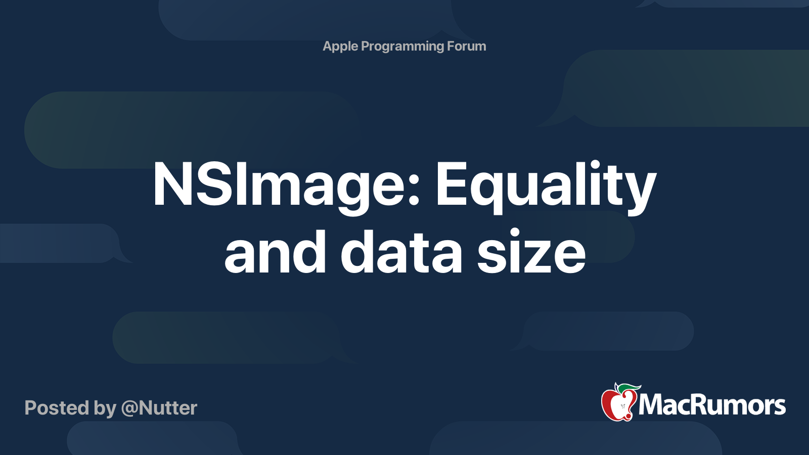 NSImage: Equality and data size | MacRumors Forums
