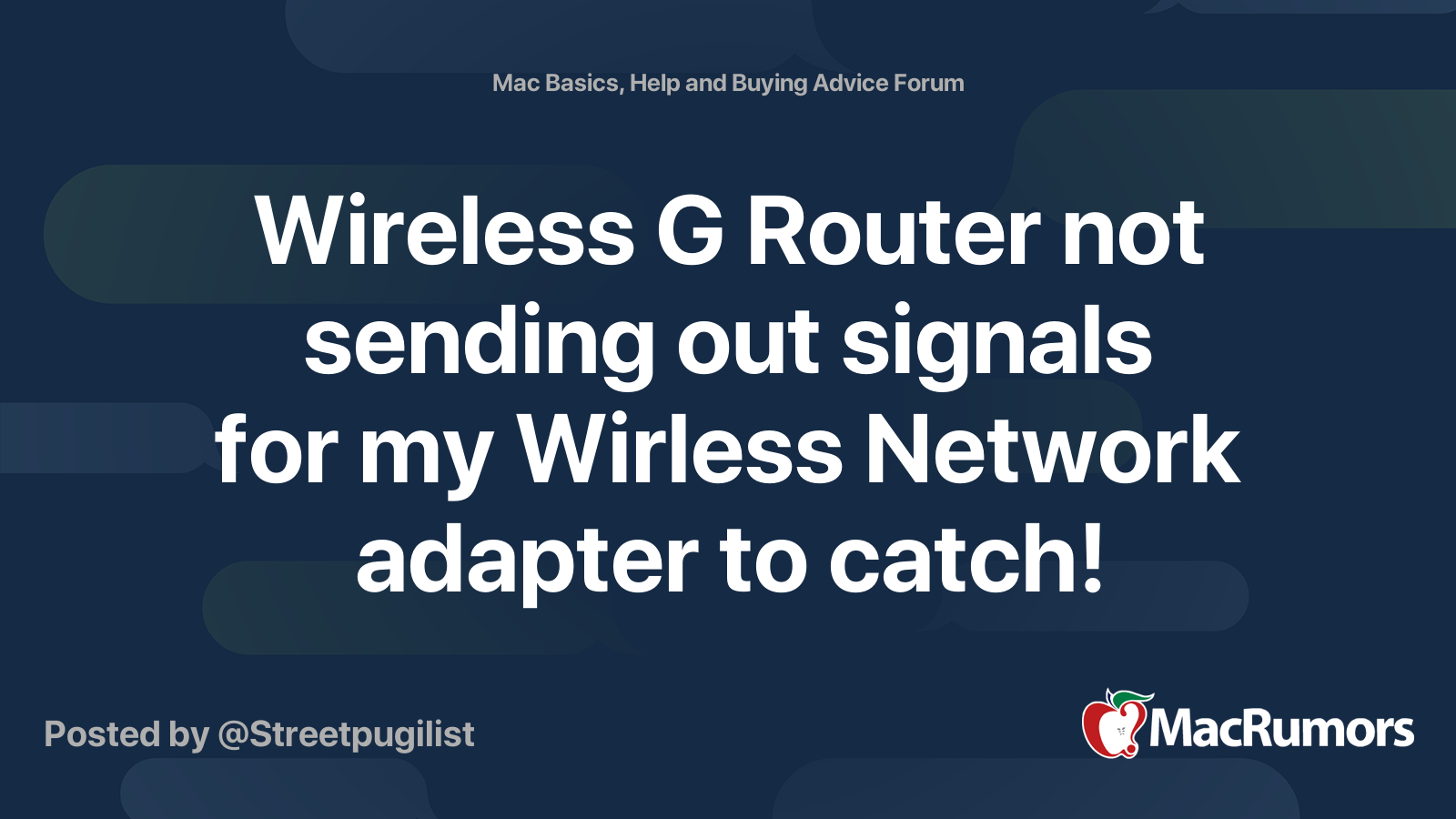 Image showcasing Wireless G Router not sending out signals for my Wirless Network ...