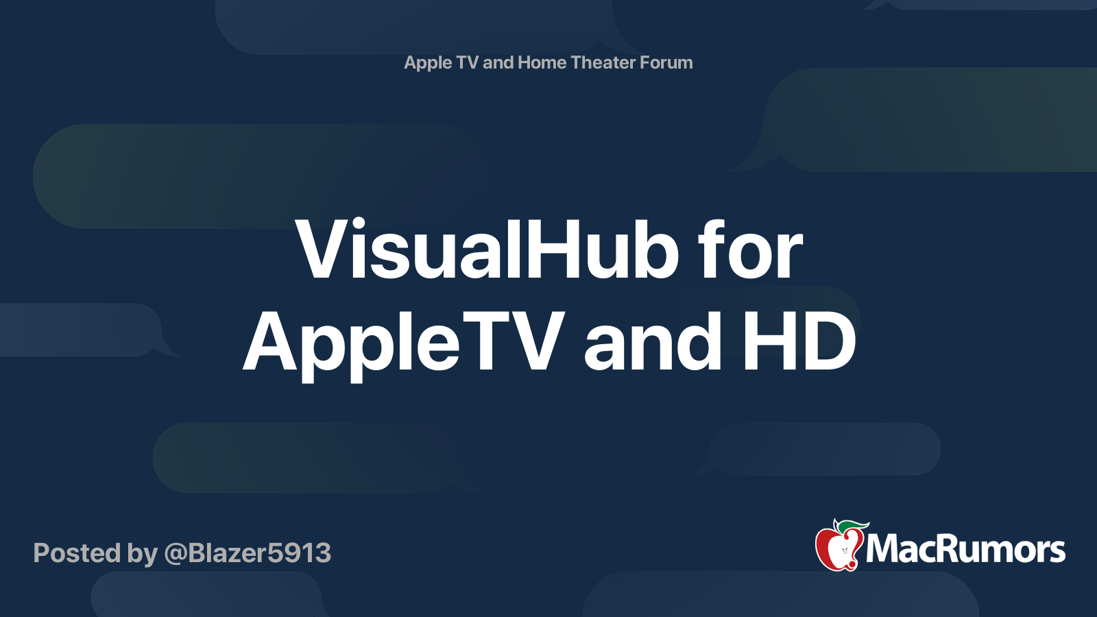 VisualHub for AppleTV and HD | MacRumors Forums
