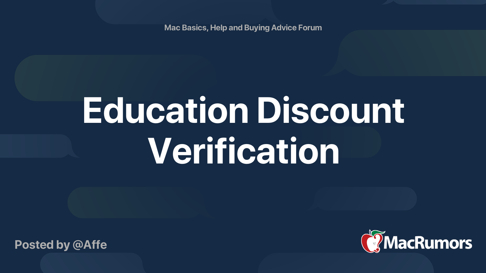 Education Discount Verification MacRumors Forums