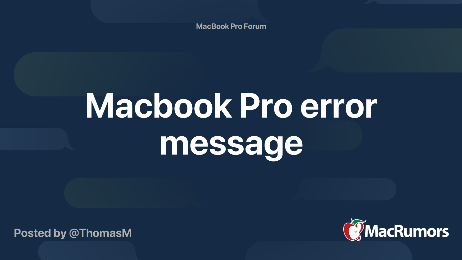 error message macbook pro