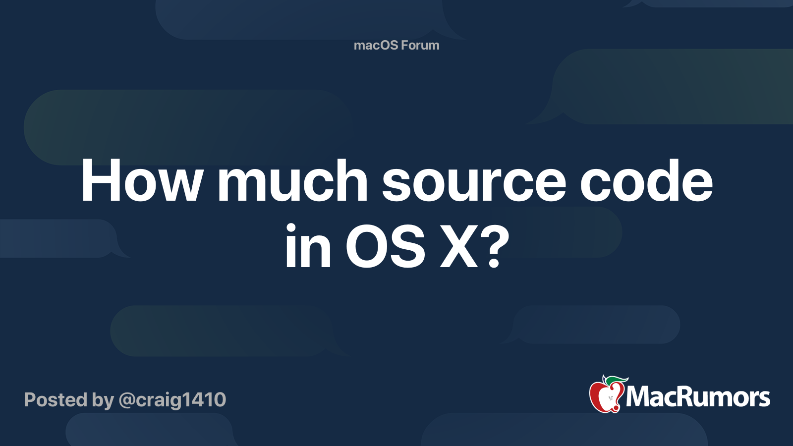 How much source code in OS X? | MacRumors Forums