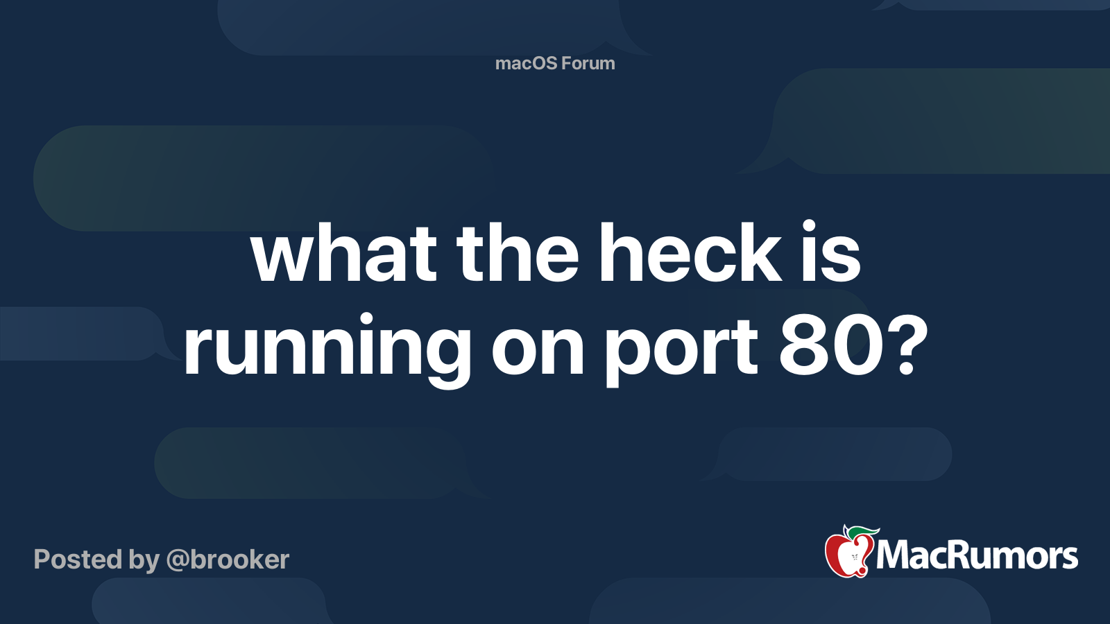 what the heck is running on port 80? | MacRumors Forums