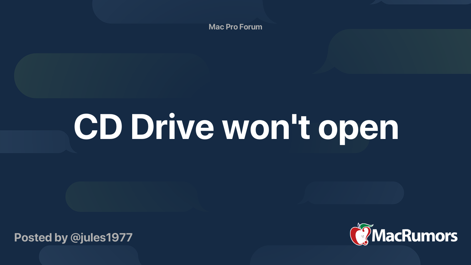 CD Drive won't open MacRumors Forums