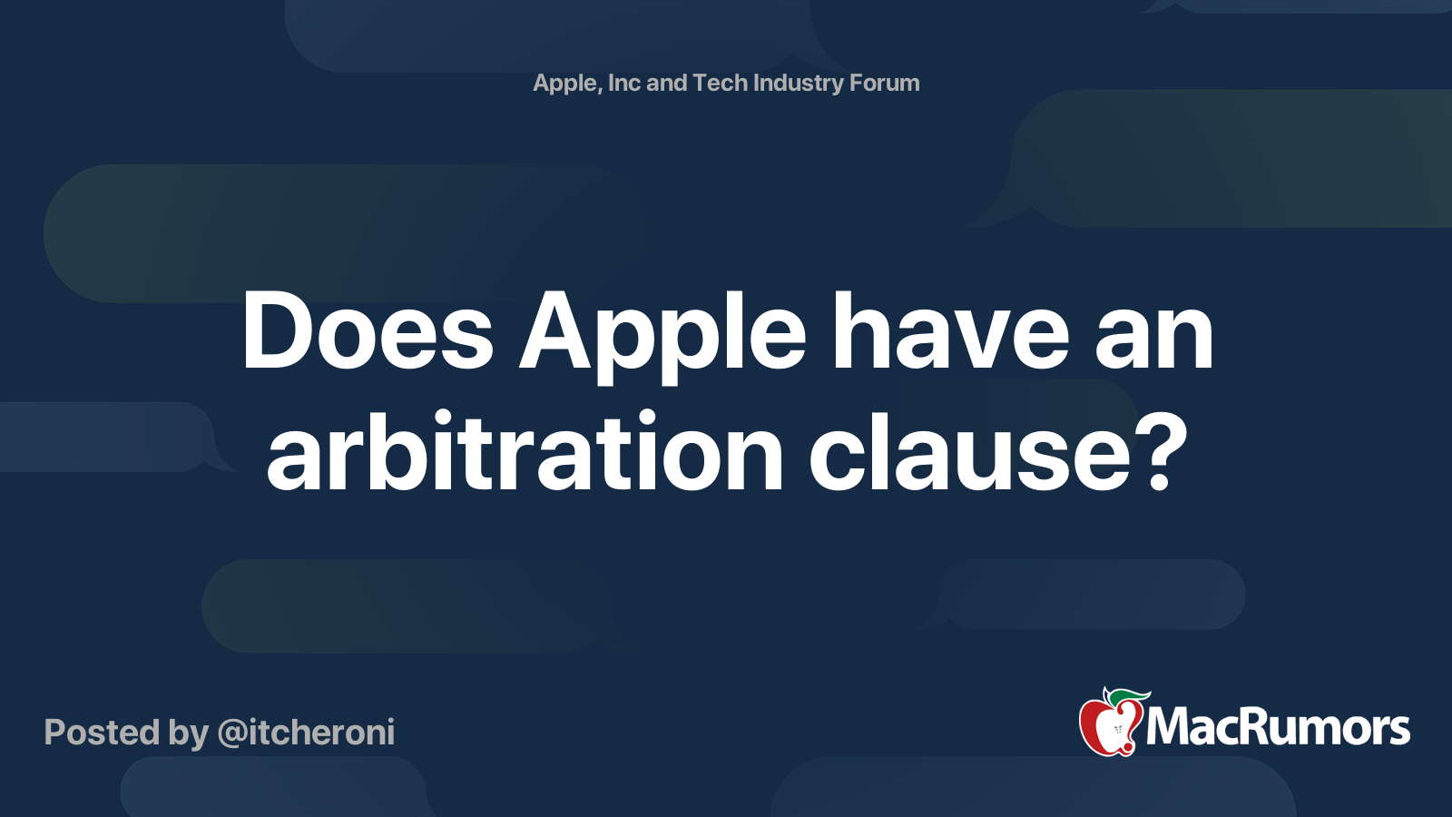 Does Apple Have An Arbitration Clause MacRumors Forums