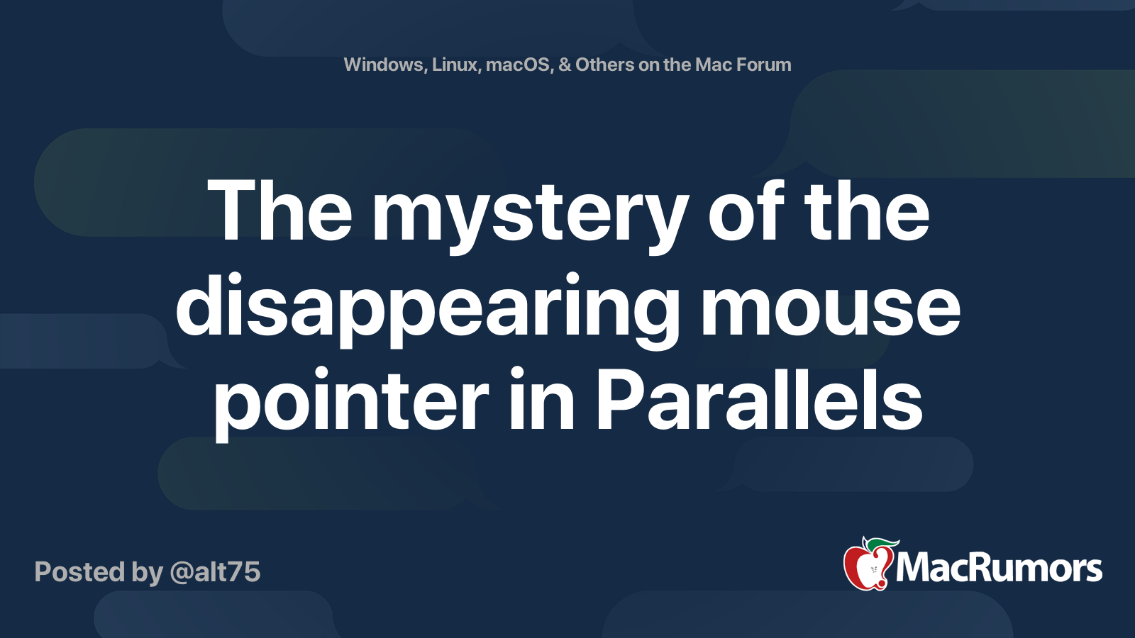 The mystery of the disappearing mouse pointer in Parallels | MacRumors ...
