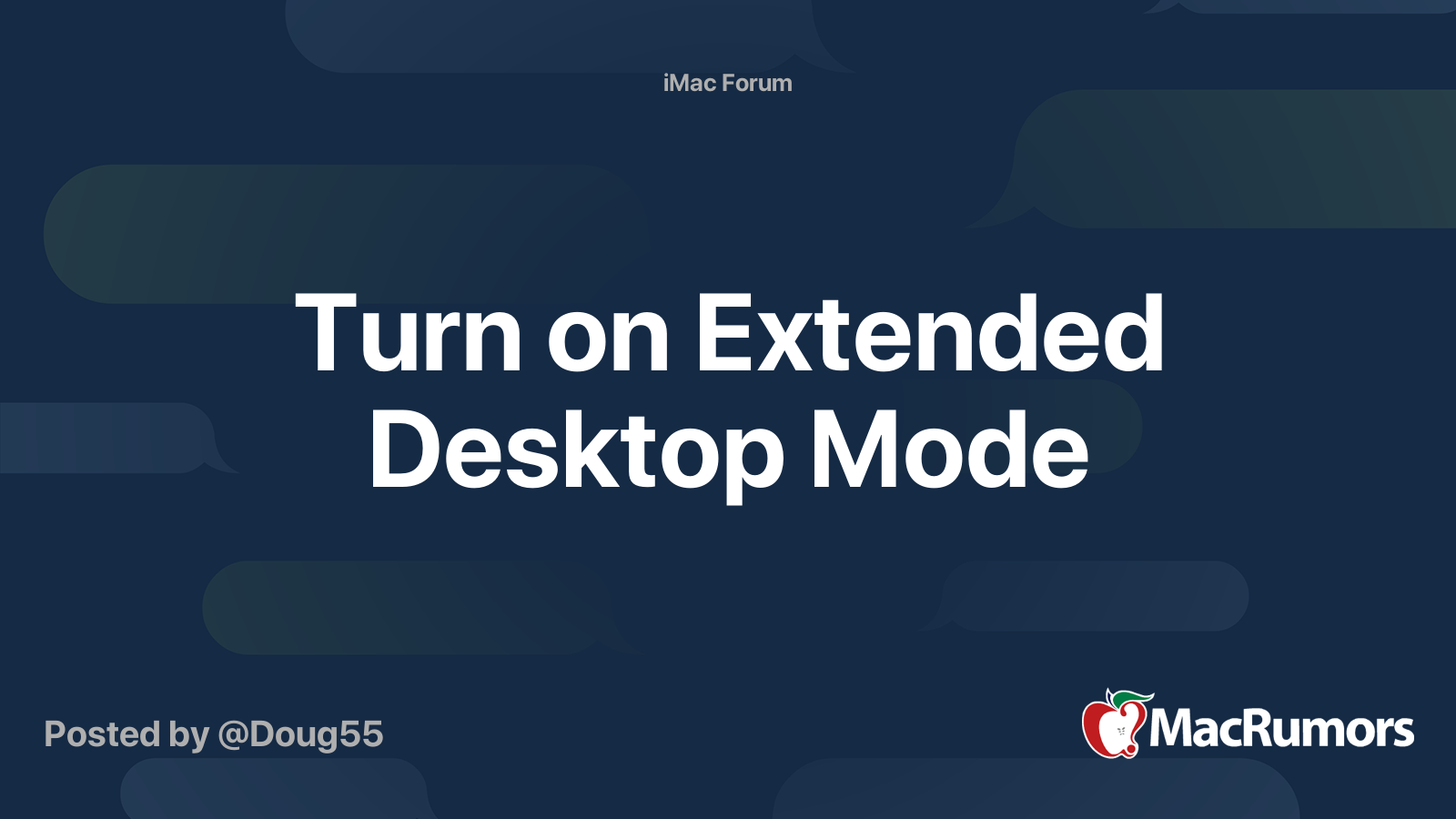 Turn on Extended Desktop Mode MacRumors Forums