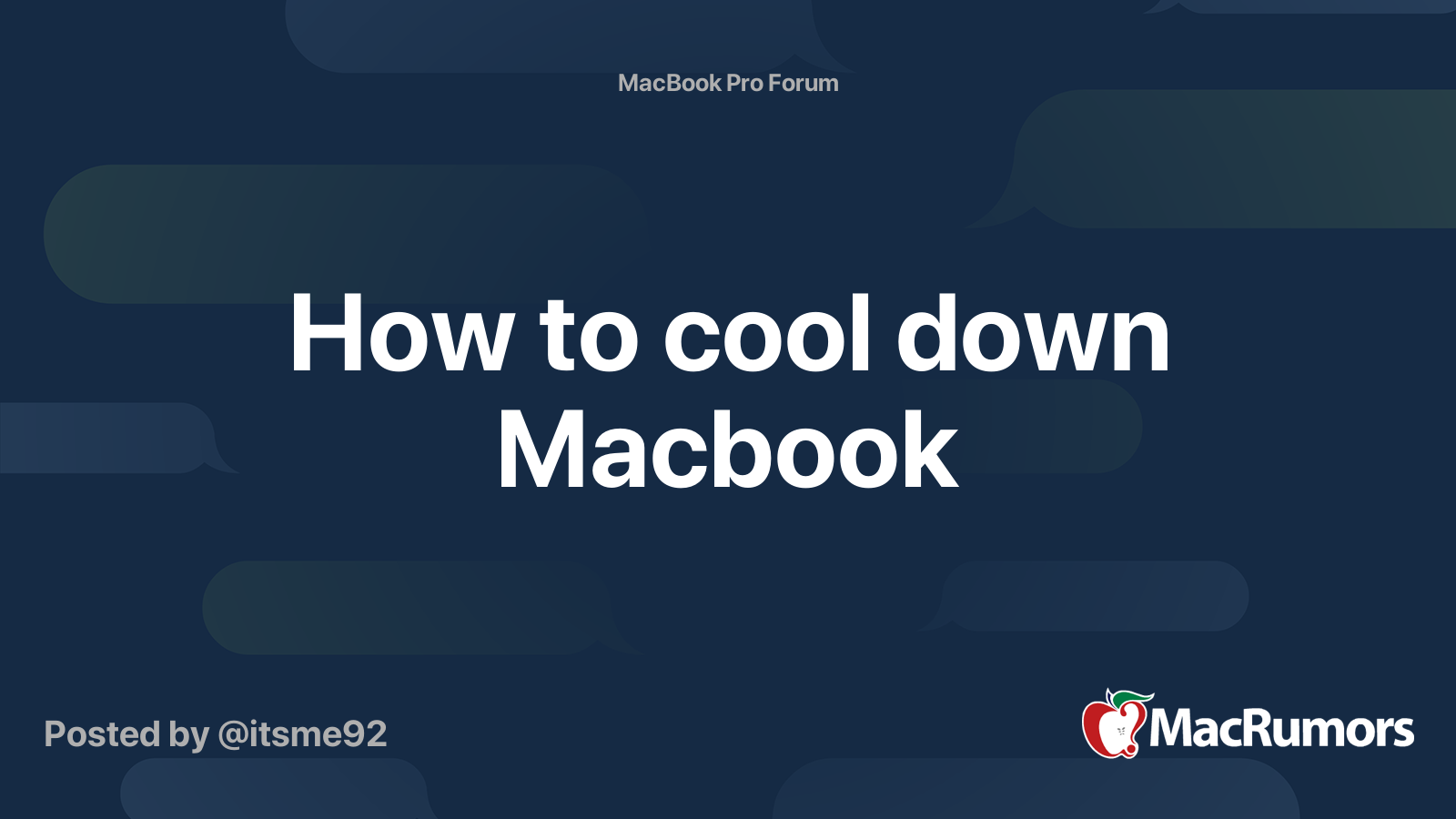 How to cool down Macbook MacRumors Forums
