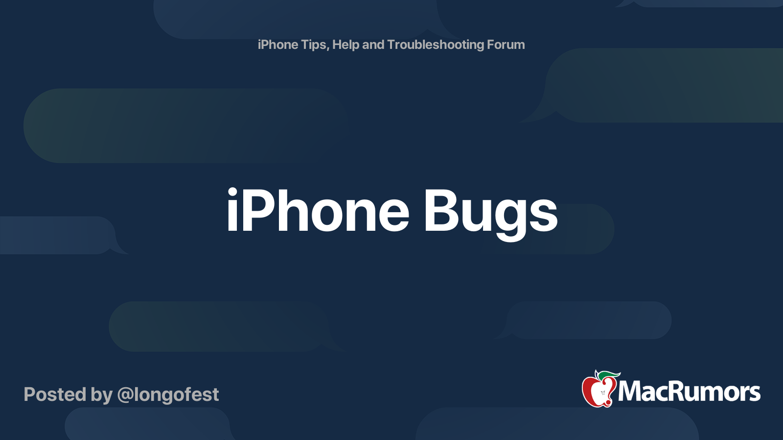 iPhone Bugs | MacRumors Forums