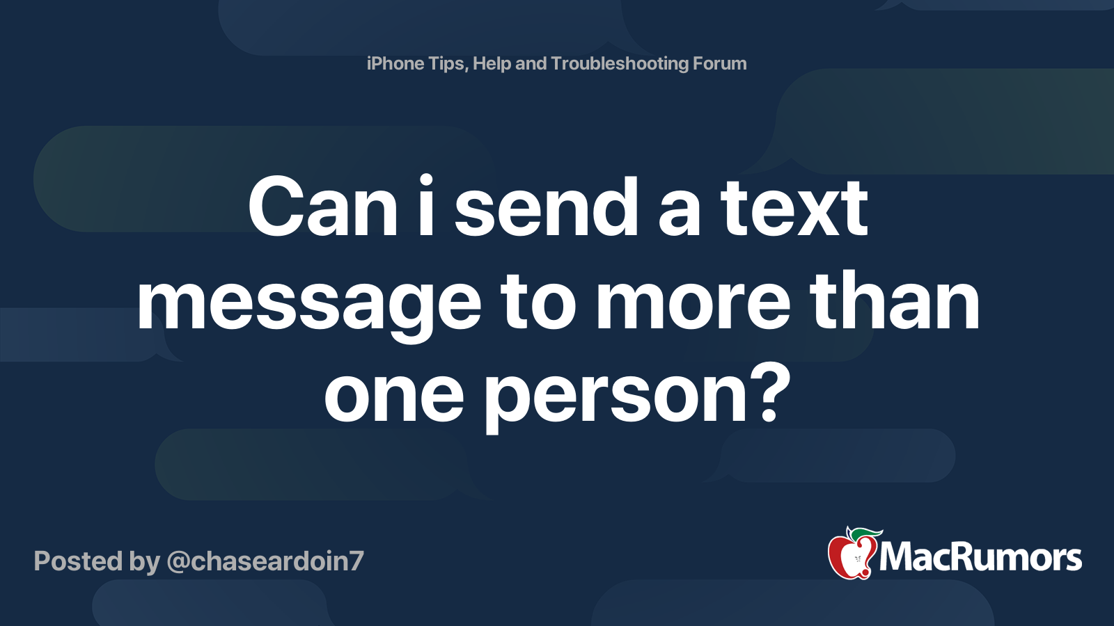 Can i send a text message to more than one person macrumors forums