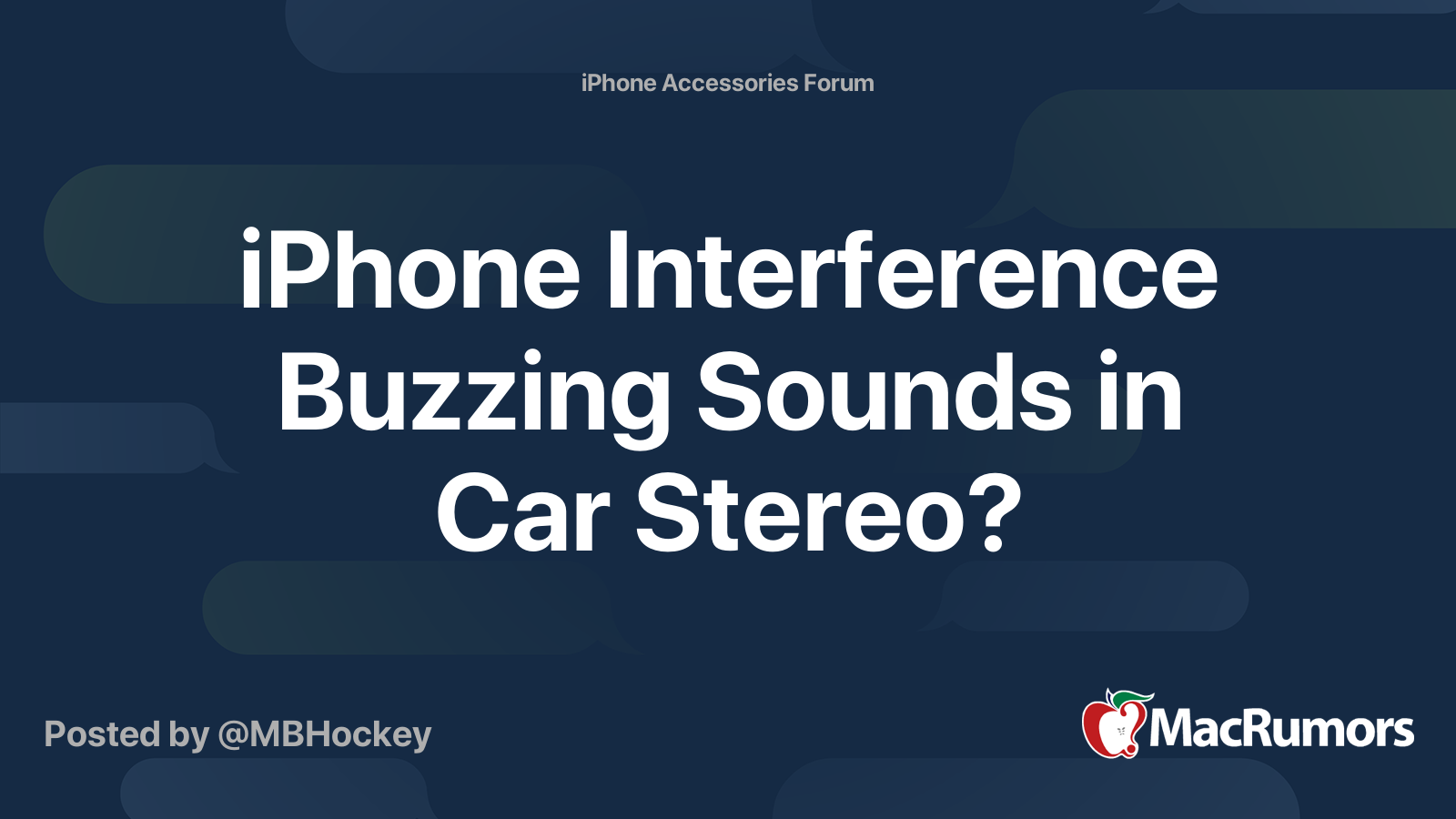 iPhone Interference Buzzing Sounds in Car Stereo? MacRumors Forums