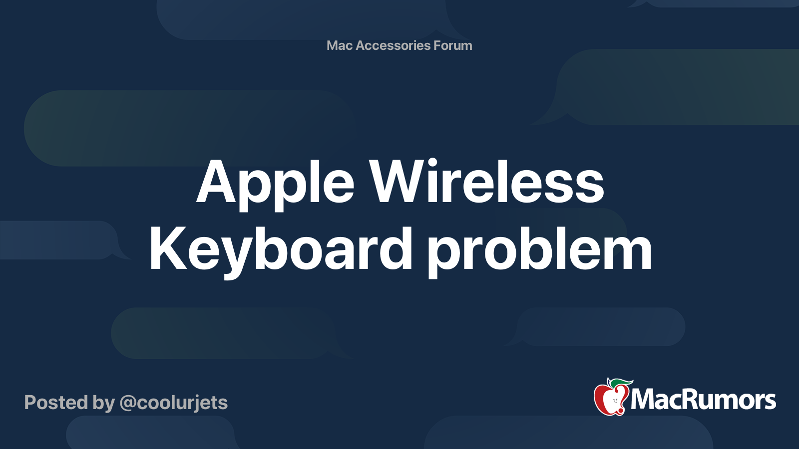 Apple Wireless Keyboard problem MacRumors Forums