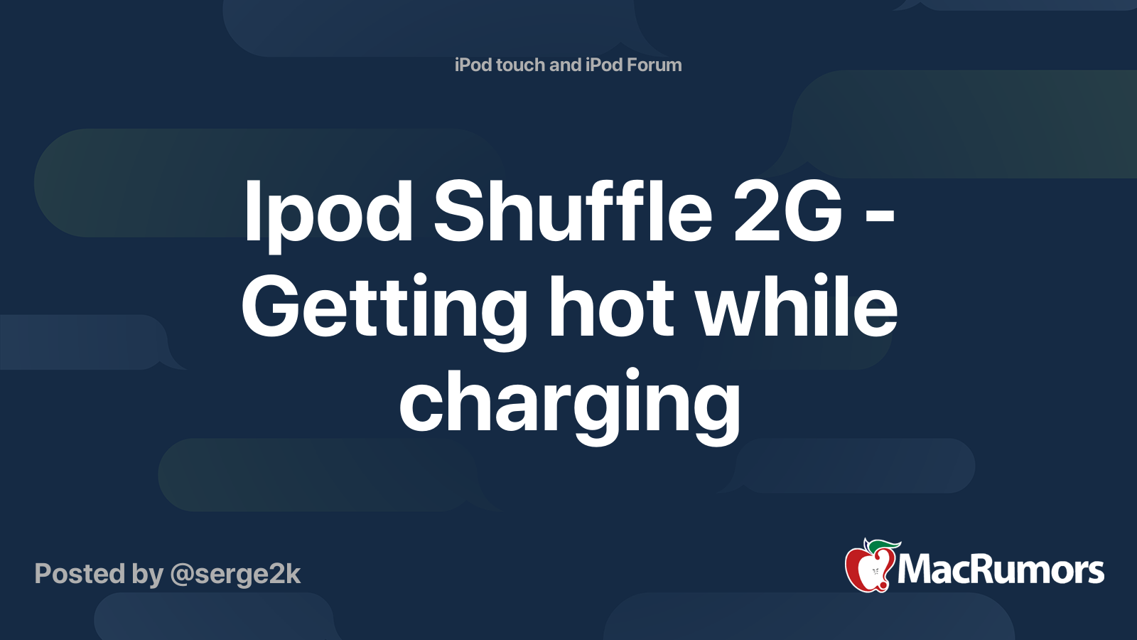 Ipod Shuffle 2G Getting hot while charging MacRumors Forums