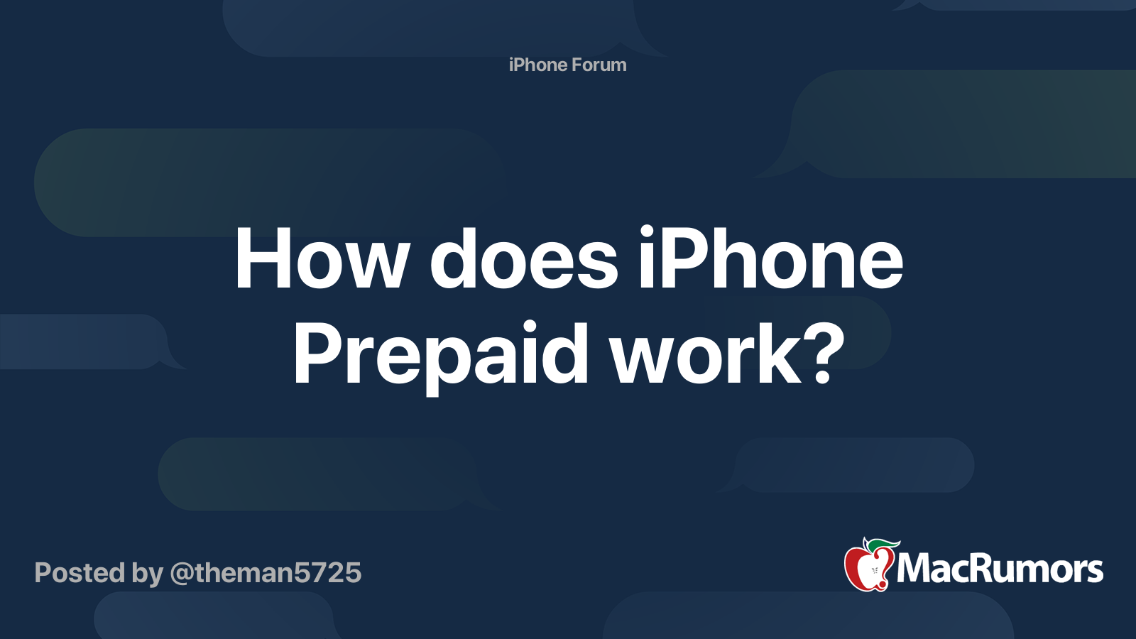 How does iPhone Prepaid work? MacRumors Forums