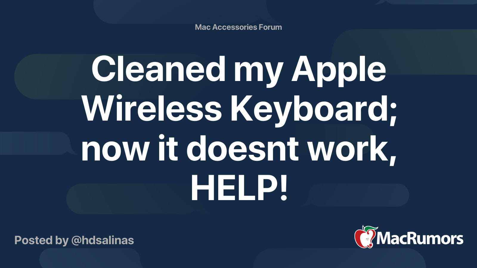 Cleaned my Apple Wireless Keyboard; now it doesnt work, HELP