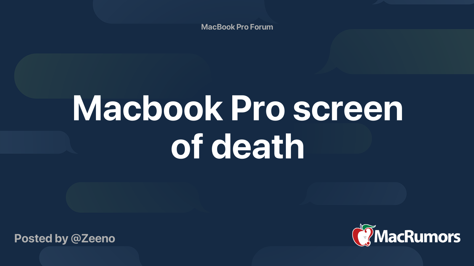 Macbook Pro screen of death MacRumors Forums