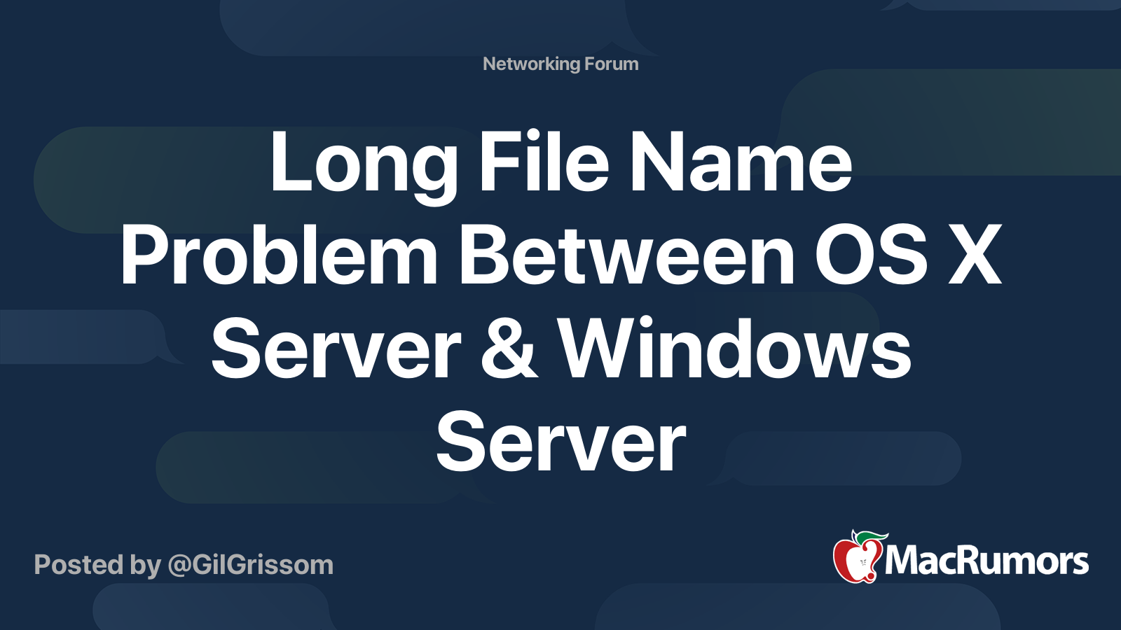Long File Name Problem Between OS X Server & Windows Server MacRumors